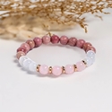 Imagens de Pulseira Rodocrosita, Selenita e Quartzo Rosa